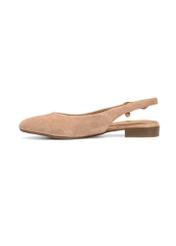 Beige suede ballerinas without heel BUTYD-1051A-81(W25)-03