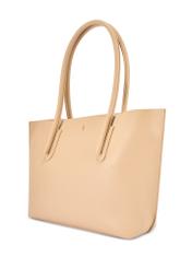 Beige women's shopper bag TOREC-0938-1A(W26), diagonal product view on a white background.