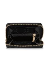 Women's black leather wallet PORES-0832-99(W23)-04