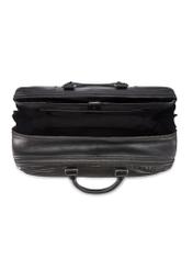 Black large leather men's bag TORMS-0489-99(W26) - product view from above, on a white background.