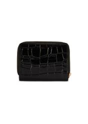 Black women's croco wallet PORES-0888-9G(W26), product view from the back on a white background.