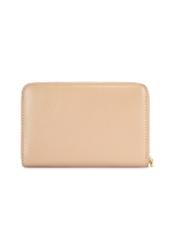 Beige leather medium women's wallet PORES-0898R-1B(W26), back product view on white background.