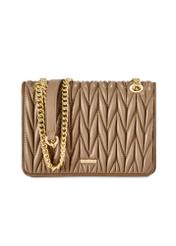 Beige women's handbag with chain TOREC-1102-24(Z25)
