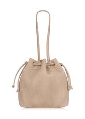 Beige ribbed bag for women TOREC-0609-81(W22)-04