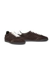 Dark brown leather sports shoes BUTYM-0534-1I(W26), diagonal product view on white background.