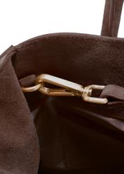 Brown suede handbag TORES-1191-89(Z25), close-up of the product detail, view on a white background.-02