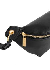 Black women's waist bag TOREC-0788C-99(Z25) - close-up of the detail on a white background.