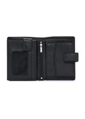 Men's leather wallet in black PORMS-0630A-99(Z25), product view inside on white background.