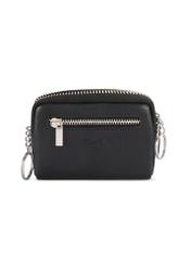 Black men's leather wallet PORMS-0689-9I(W26), front product view on white background.