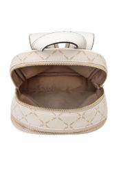 Cream women's backpack with monogram TOREC-1026-0P(W26), product view inside on white background.