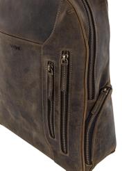 Men's khaki leather backpack TORMS-0300-51(W23)-06