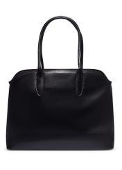 Black large women's handbag TOREC-1076-99(Z26), product view from the back on a white background.