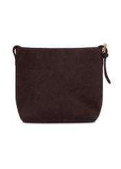 Brown suede women's handbag with studs TORES-1385-1I(Z26), product view from the back on a white background.