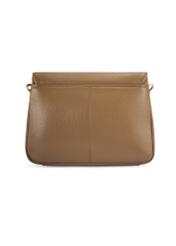 Dark beige leather women's handbag TORES-0911F-1K(W26) - product view from the back, on a white background.