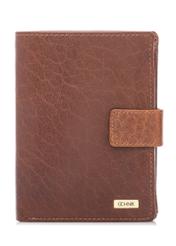 Men's leather wallet in cognac color PORMS-0692-1H(W26) - front product view, on white background.