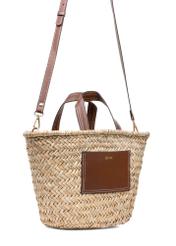 Straw women's basket bag TOREC-0945A-25(W25), product view with strap on white background.