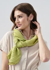 Women's lime green scarf with crinkle SZADT-0157-52(W24)-01