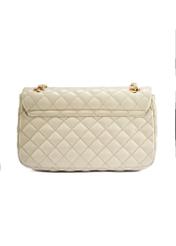 Cream quilted chain bag TOREC-0443E-12(Z25), back view of the product on a white background.