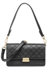 Black women's handbag with monogram TOREC-1046-98(Z25), product visible from the front, photo on a white background.