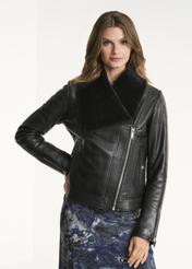 Women's insulated leather jacket KURDS-0336-5554(Z22)-02