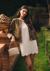 Cream leather briefcase bag TORES-1270-0B(W26)