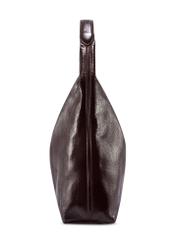 Large brown leather women's handbag TORES-1179-1I(W26), side product view on white background.