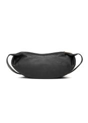 Black leather baguette-style handbag TORES-1238-99(W26), product view from the back on a white background.
