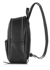 Black large women's backpack TOREC-0725A-99(Z25), product view from the side on a white background.