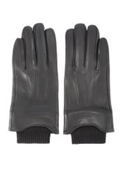 Men's black gloves REKMS-0023-99(Z26) – front view of the product on a white background.