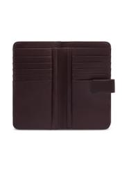 Brown women's wallet with monogram POREC-0391A-1I(Z26), product view inside on white background.