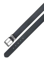 Navy blue leather men's belt PASMS-0127E-69(W25)-04
