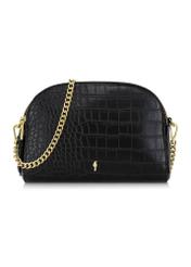 Black women's croco handbag TOREC-0036E-97(Z25), front product view on white background.
