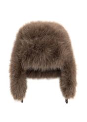 Brown women's earflap hat CZADF-0047-89(Z25) - front product view on white background.