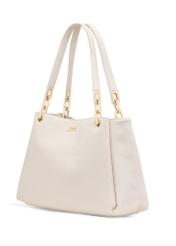 Cream women's imitation leather handbag TOREC-0998-12(W25)-02