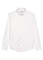 White men's slim shirt KOSMT-0351A-0A(Z26), product view from the front on a white background.