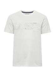 Cream men's t-shirt with print TSHMT-0126-12(W25)-01