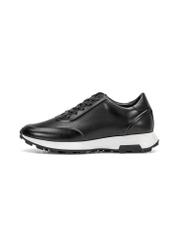 Black leather men's sneakers BUTYM-0493-99(W25)-08