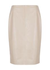 Beige leather skirt SPCDS-0031-1365(W24)-03