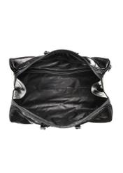 Black leather men's travel bag TORMS-0481-99(Z25), product view from the inside on a white background.