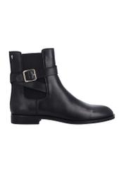 Black leather women's ankle boots BUTYD-1312-99(Z26), side view of the product on a white background.