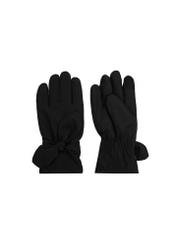 Black women's winter gloves REKDT-0035-99(Z25) - product view from above on white background.