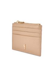 Small women's leather wallet PORES-0806R-1B(W26), diagonal product view on white background.