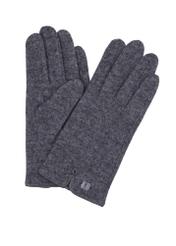 Graphite woolen women's gloves REKDT-0027A-9D(Z26) - product view from above, on a white background.