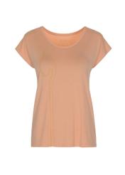 Peach V-neck T-shirt for women TSHDT-0084-30(W22)-03