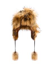Women's hat with natural raccoon fur CZADF-0048-99(Z25), product view from the front on a white background.