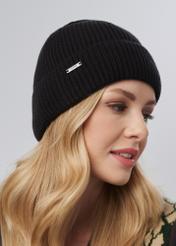 Women's navy blue winter cap CZADT-0162-68(Z23)-01