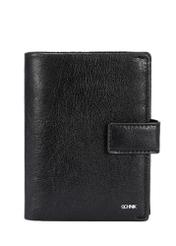 Leather black men's wallet with clasp PORMS-0647-99(W25)