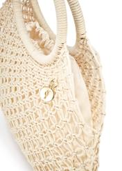 Cream-colored woven women's handbag TOREC-1043-12(W25)