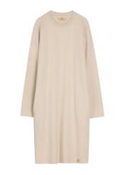 Beige women's dress SUKDT-0260-1A(W26), product view from the front on a white background.