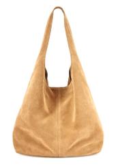 Beige suede women's shopper bag TORES-1177-1B(W26), front product view on white background.